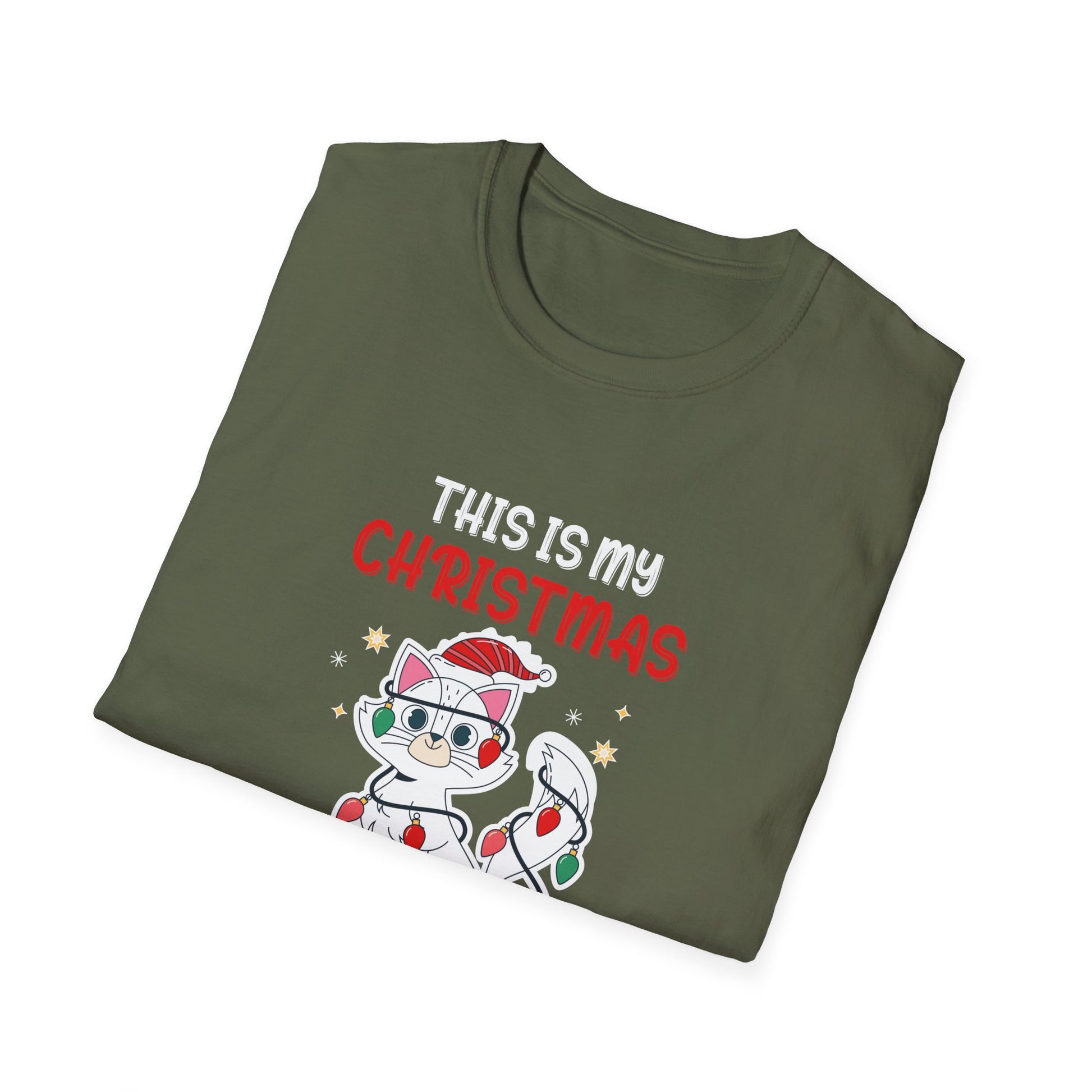 Cat Lover This Is My Christmas Pajama Shirt Christmas Unisex T-Shirt