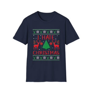 I Hate Christmas T-Shirt - Funny Anti-Christmas Ugly Sweater Design