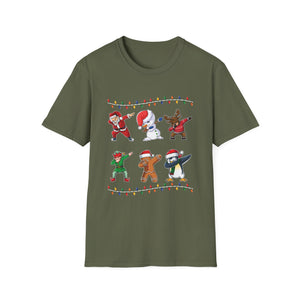 Dabbing Christmas Characters T-Shirt — Festive Holiday Dance Crew Tee