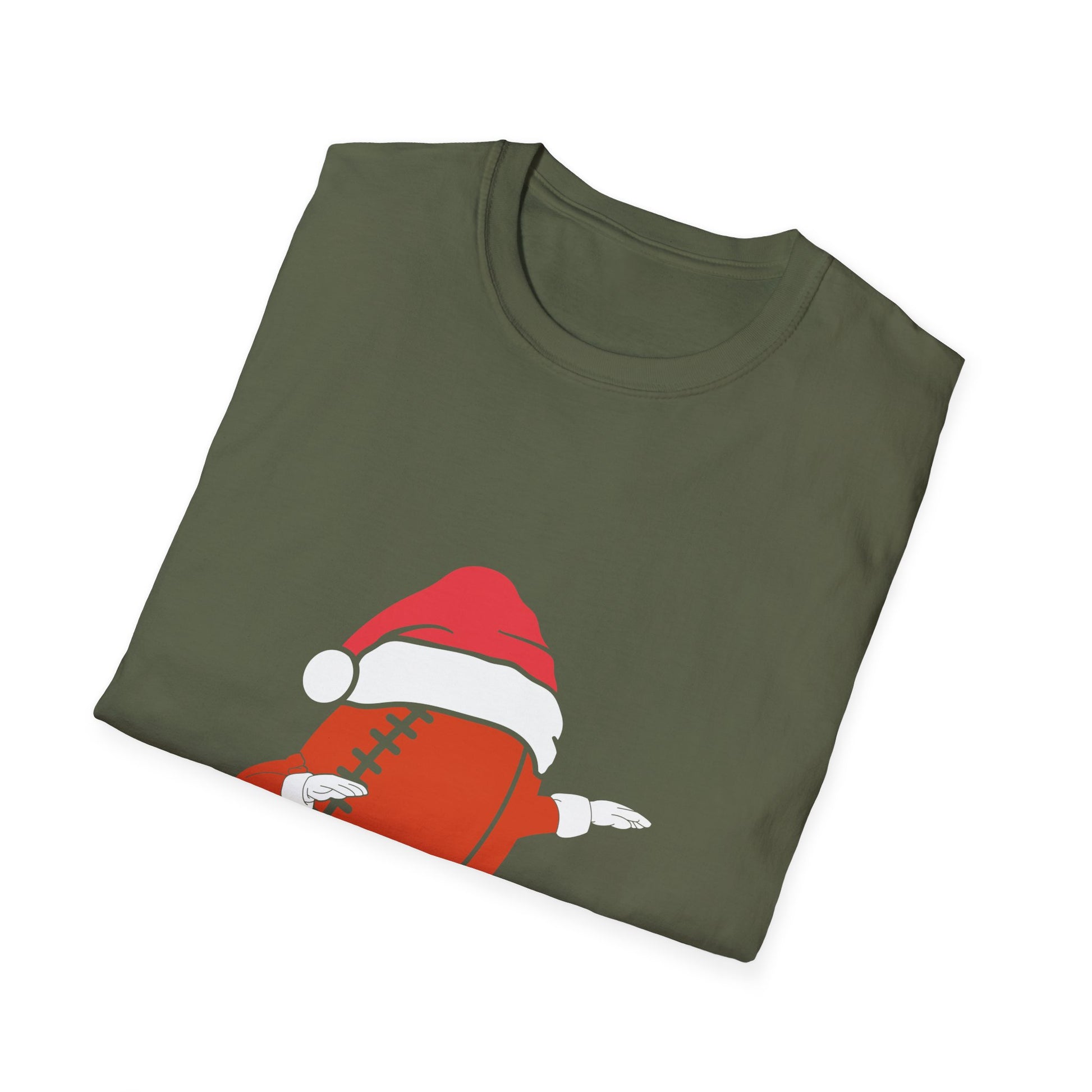 Christmas Football Dab T‑Shirt — Santa Helmet Holiday Sports Tee