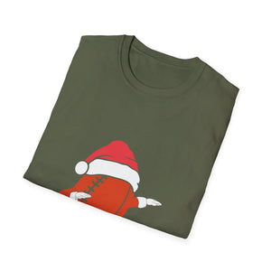 Christmas Football Dab T‑Shirt — Santa Helmet Holiday Sports Tee