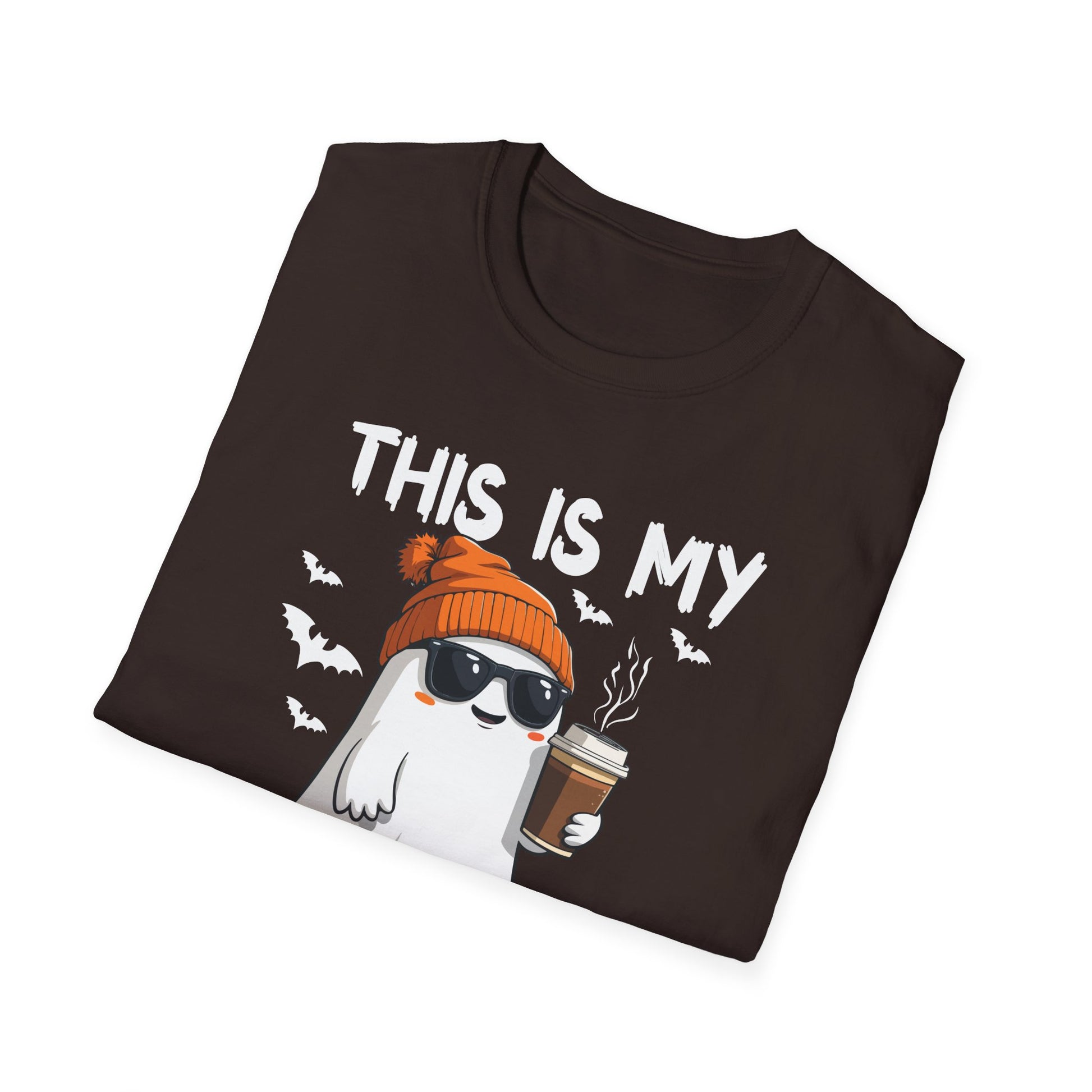 This Is My Halloween Shirt T-Shirt — Cute Ghost Pumpkin Beanie Coffee Tee