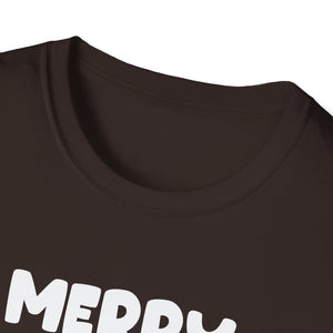 Merry Fishmas T-Shirt — Funny Christmas Fishing Shirt with Santa Hat Bass