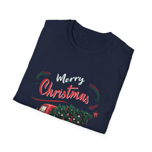 Vintage Wagon Red Truck Christmas Tree Pajama Family Xmas T-Shirt