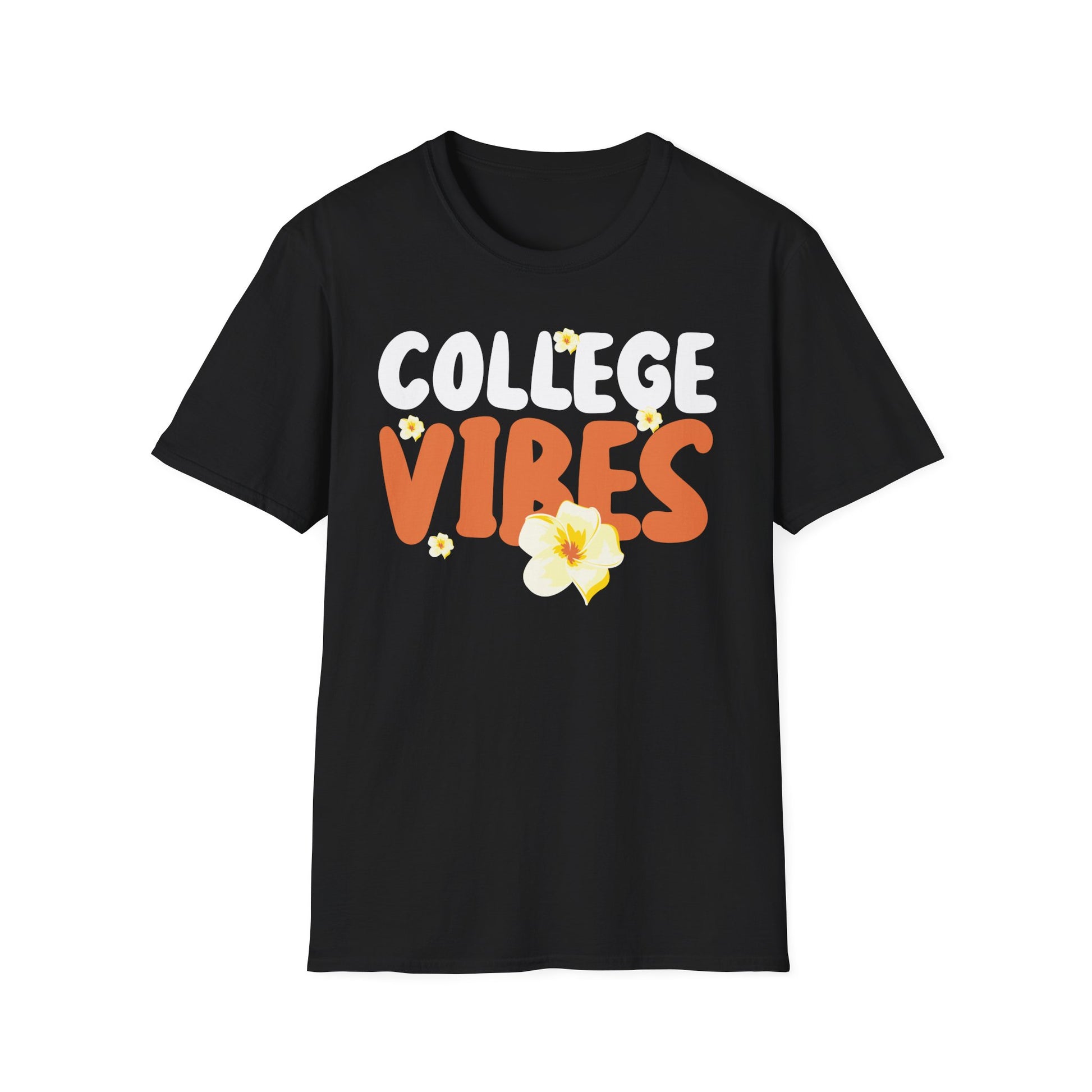 College Vibes T-Shirt — Retro Floral Campus Tee