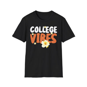 College Vibes T-Shirt — Retro Floral Campus Tee