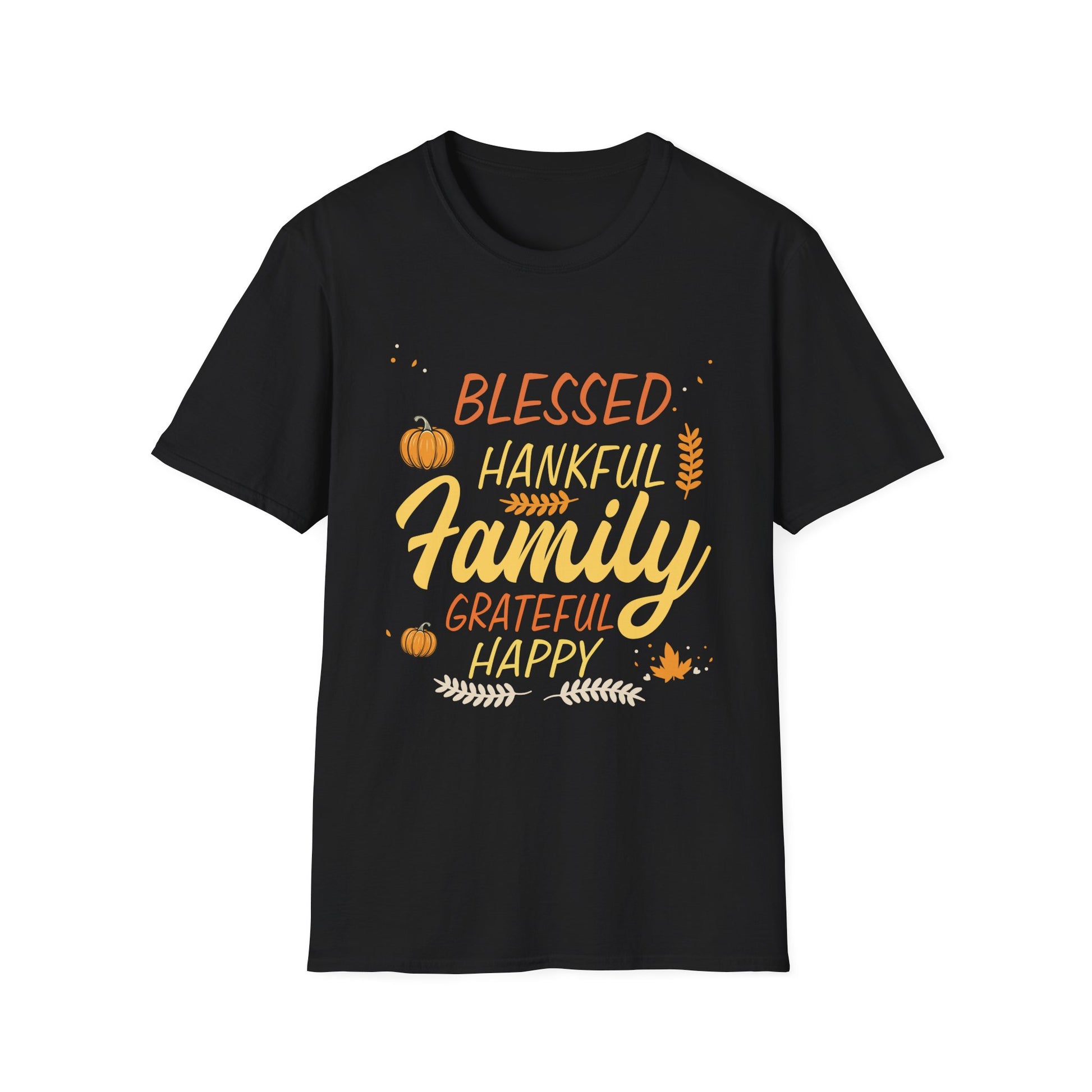 Thankful Family T-Shirt — Blessed, Grateful & Happy Thanksgiving Tee