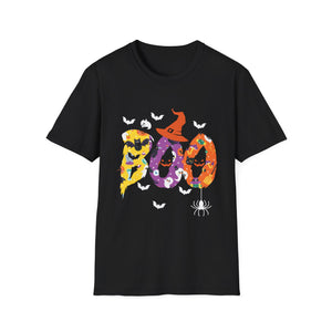 Happy Halloween Boo Spiders Witch Hat Halloween TeeUnisex Softstyle T-Shirt