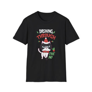 Christmas Cat Dashing Through The No Coffee Grumpy Christmas Unisex T-Shirt
