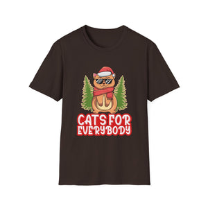 Cats For Everybody Christmas Cat Funny Xmas Women Santa Unisex T-Shirt