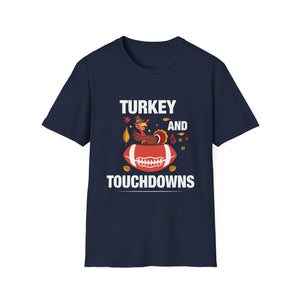 Turkey _ Touchdowns Football Thanksgiving Unisex Softstyle T-Shirt