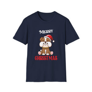 Christmas Bulldog Bully Merry English Bulldog Christmas Unisex T-Shirt