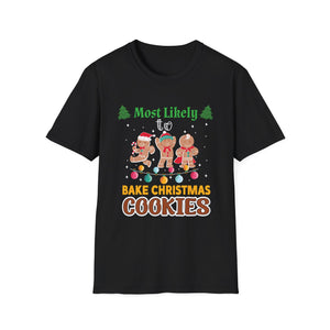 Most Likely To Bake Christmas Cookies Christmas Family Unisex Softstyle T-Shirt