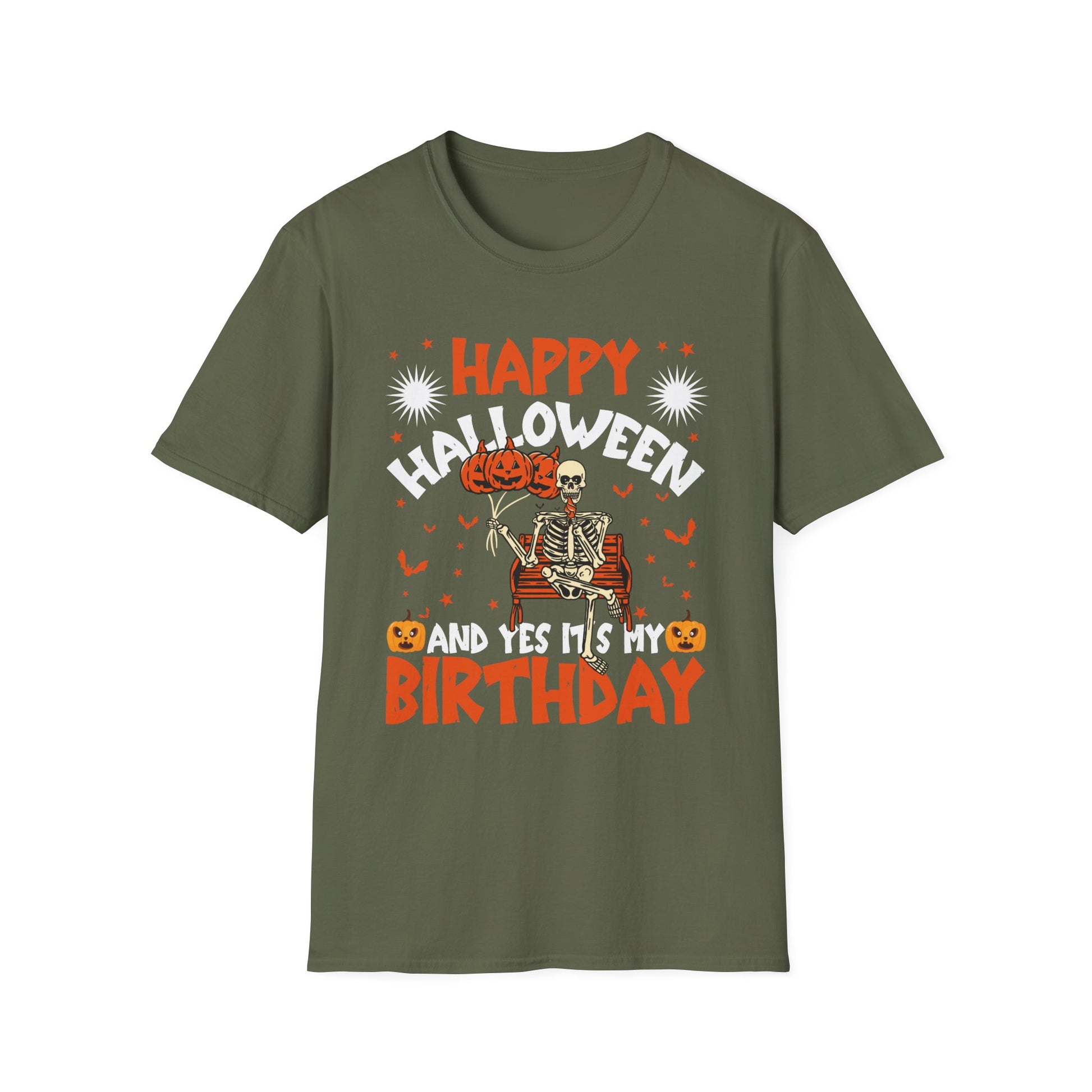 Happy Halloween And Yes It's My Birthday Unisex Softstyle T-Shirt
