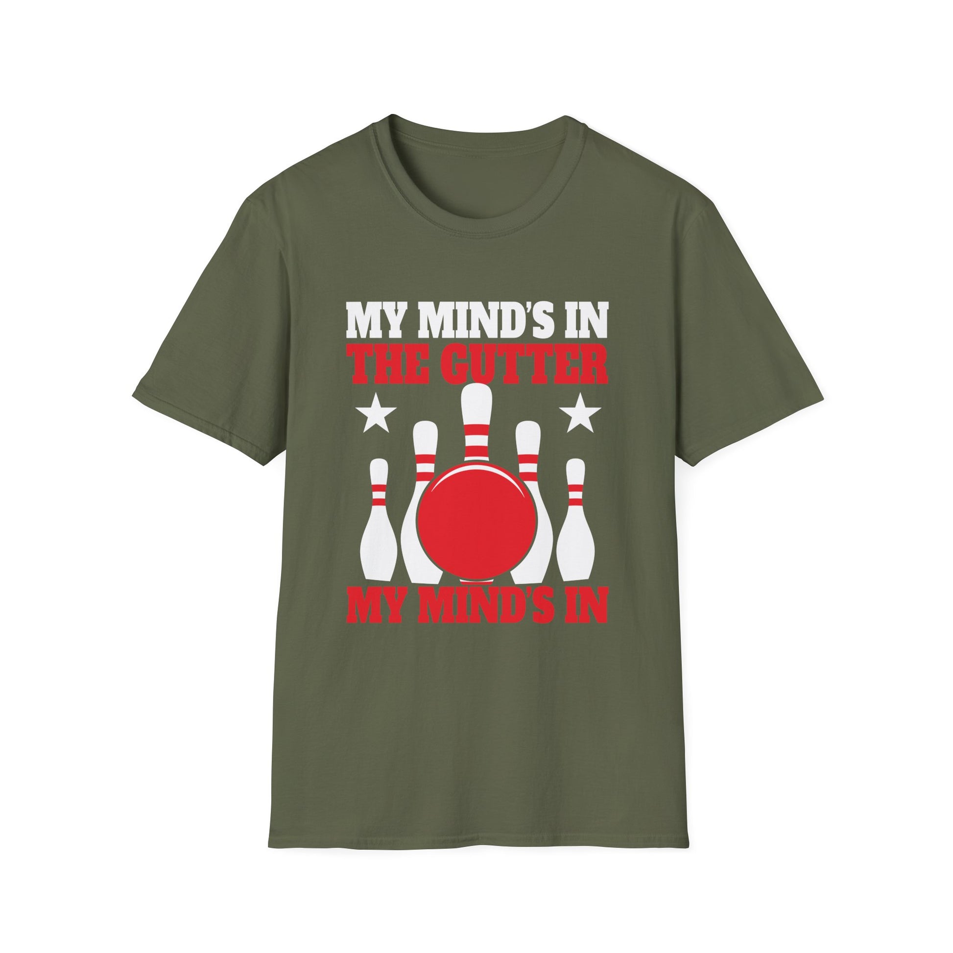 Bowling T‑Shirt — "My Mind's in the Gutter" Funny Bowling Shirt