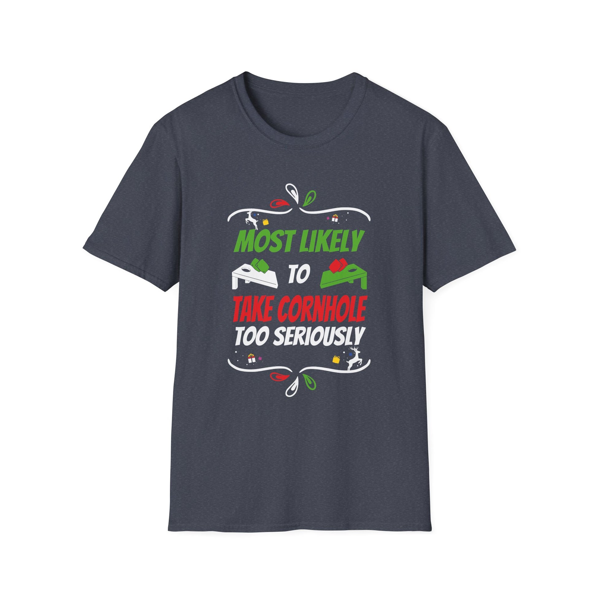 Most Likely To Take Cornhole Too Seriously Family Christmas T-Shirt