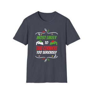 Most Likely To Take Cornhole Too Seriously Family Christmas T-Shirt