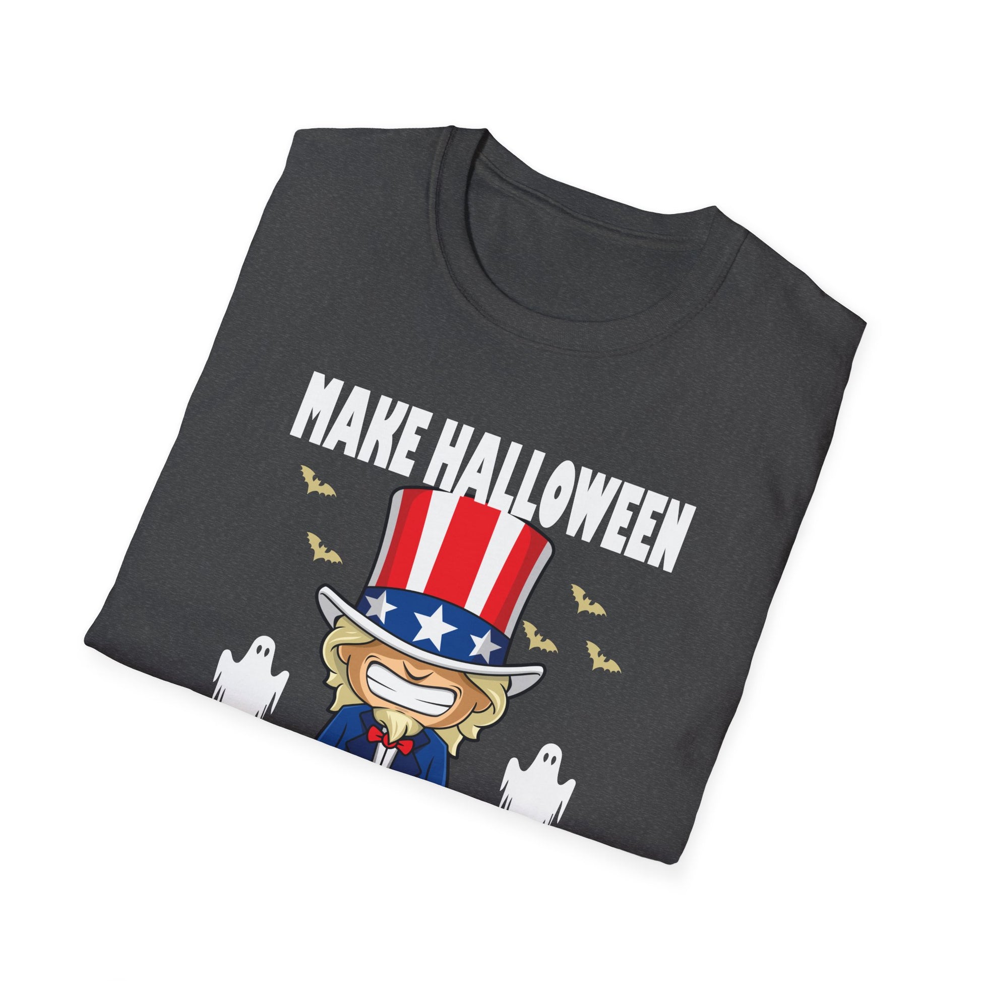Make Halloween Scary Again T-Shirt — Patriotic Uncle Sam Cat Halloween Tee