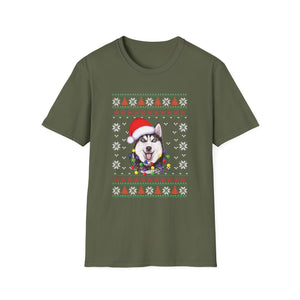 Shark Christmas Santa Hat Ugly Christmas Sweater T-Shirt-productor-mockup