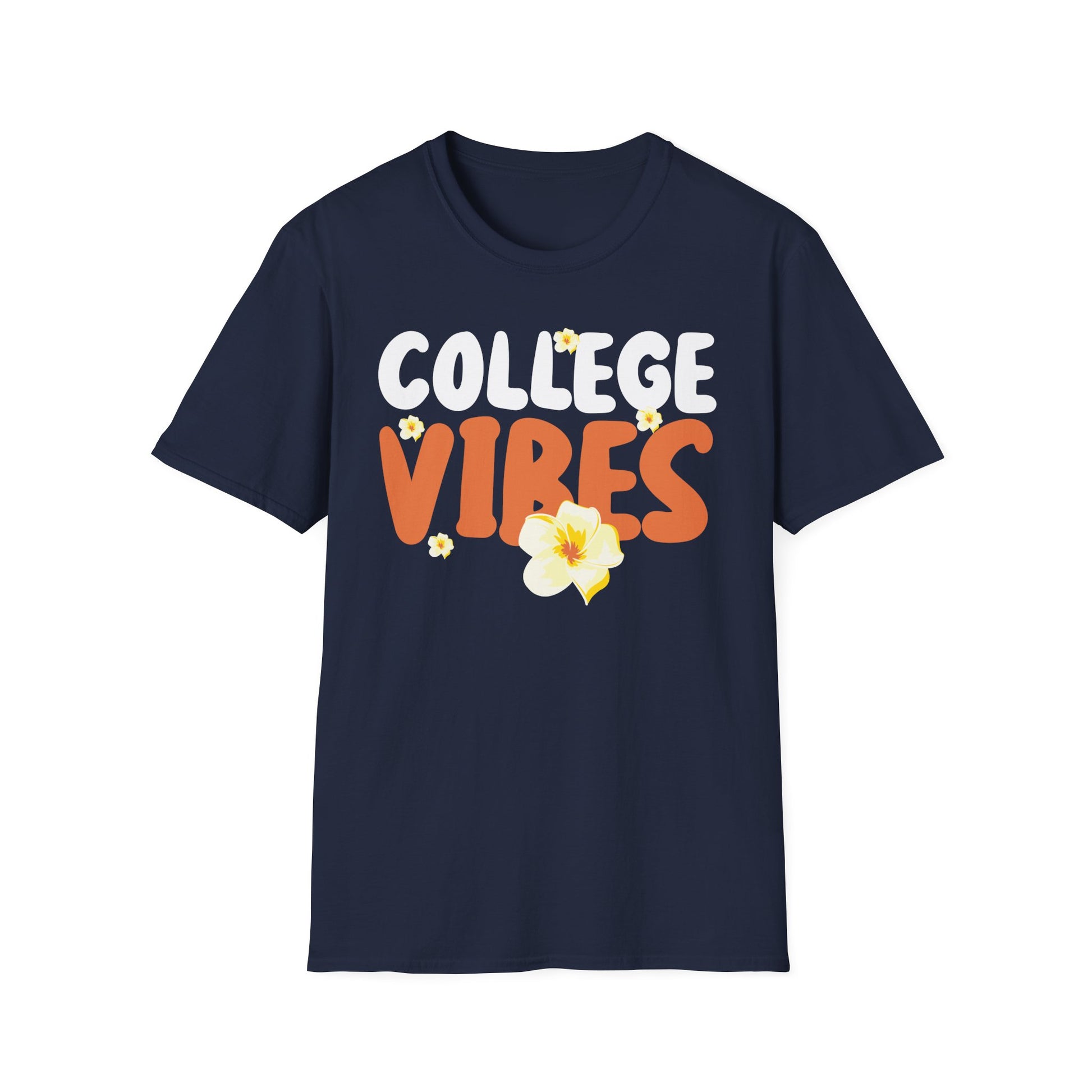 College Vibes T-Shirt — Retro Floral Campus Tee