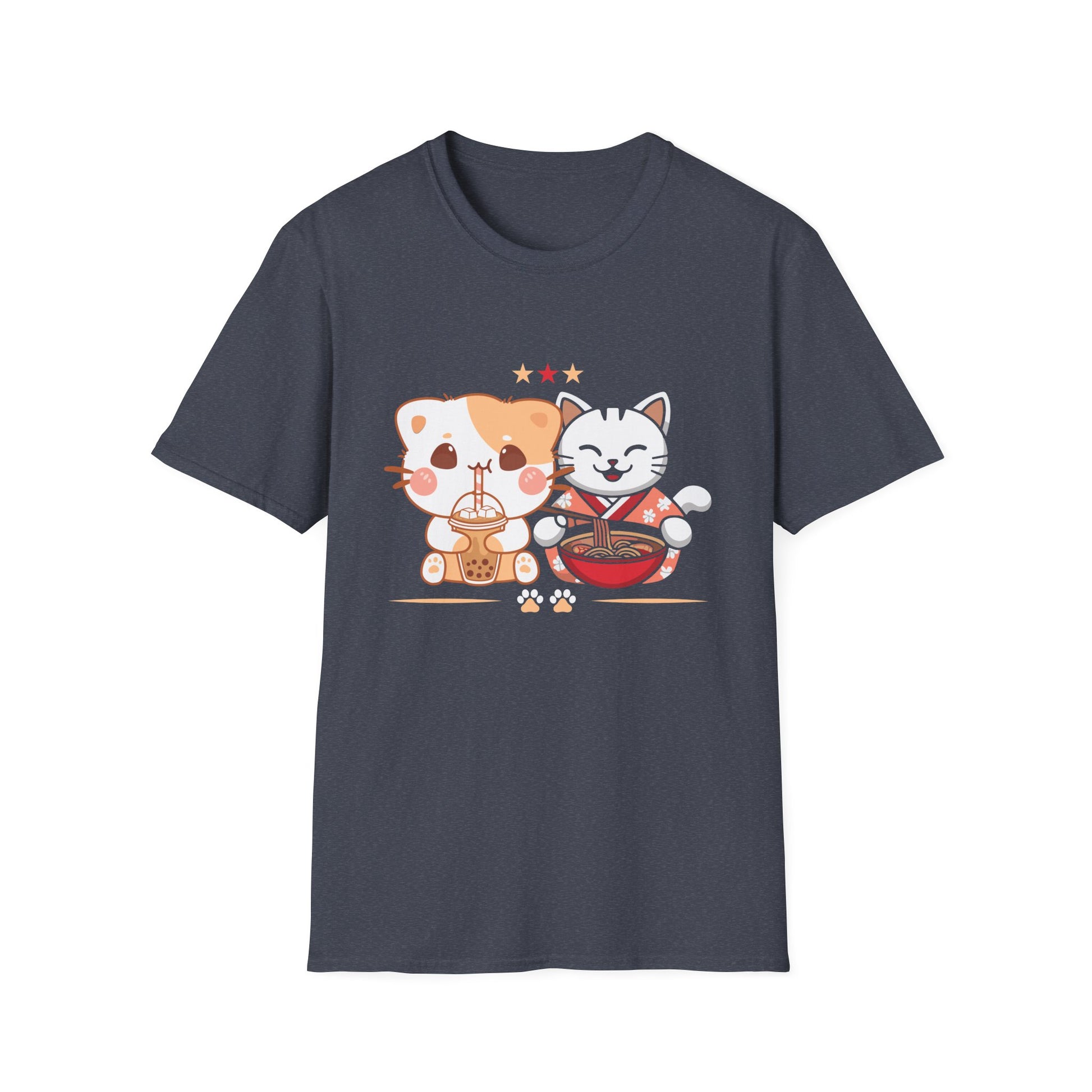 Funny Boba Ramen Cats Kawaii Anime Japan Cute Neko Cat Unisex T-Shirt