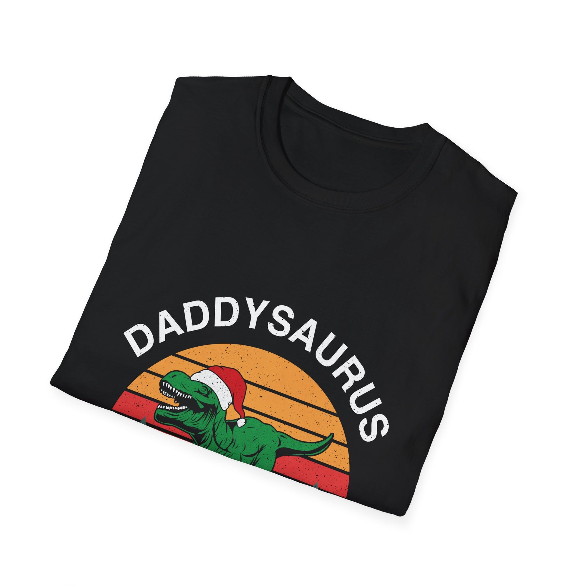 Daddysaurus T-Shirt — Retro Dino Father’s Day Tee (Santa Hat)