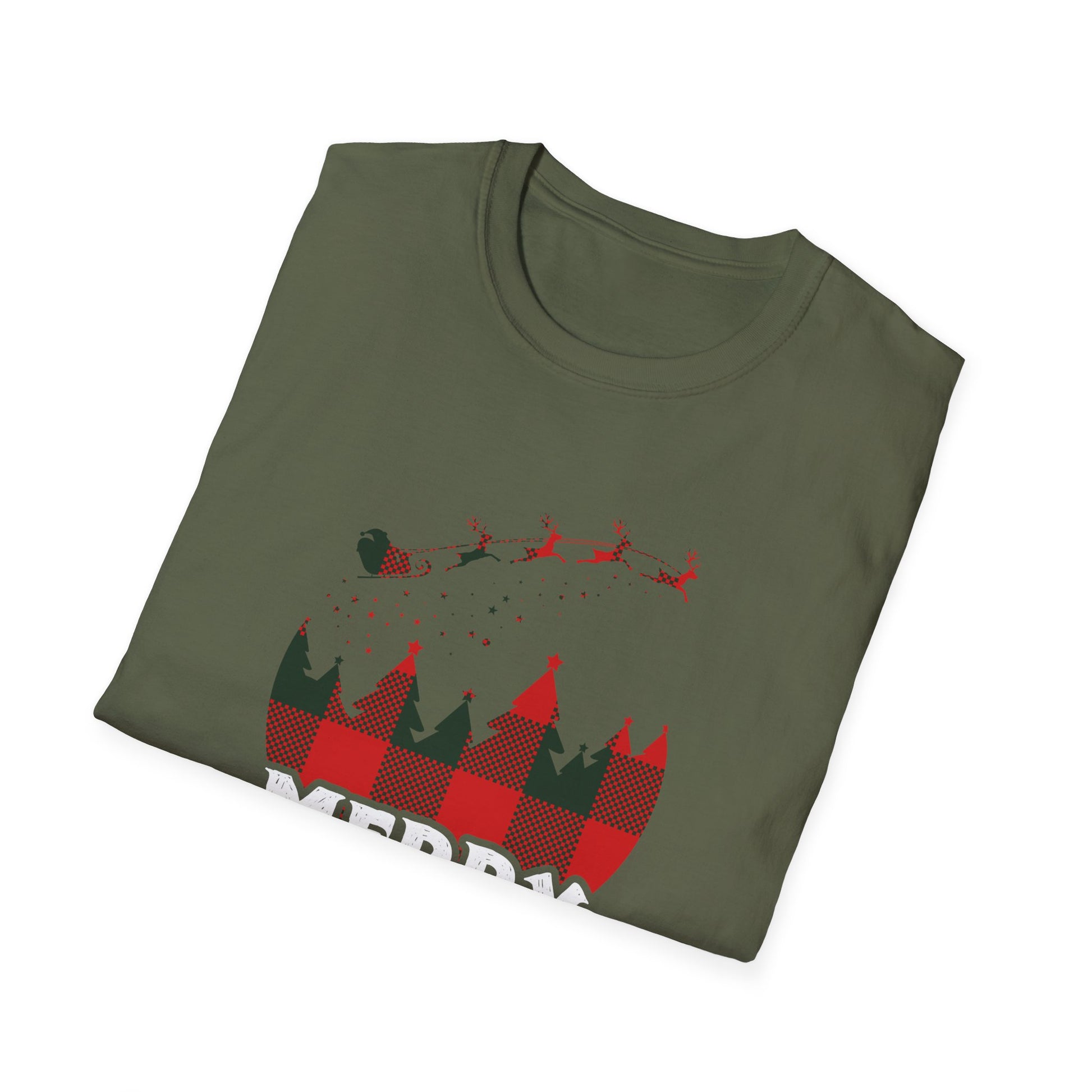 Christmas Shirt_ Buffalo Plaid Merry Christmas Unisex T-Shirt