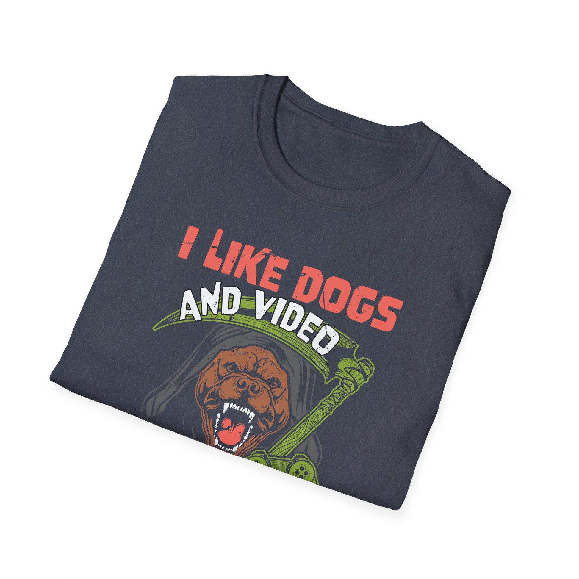 I like dogs and video games and maybe 3 people Unisex T-Shirt