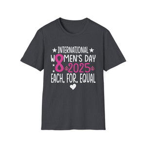 National Women's History Month 2025 Embrace Equity Groovy Unisex T-Shirt