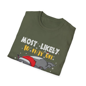 Most Likely To Nap On Christmas Funny Family Christmas Unisex Softstyle T-Shirt