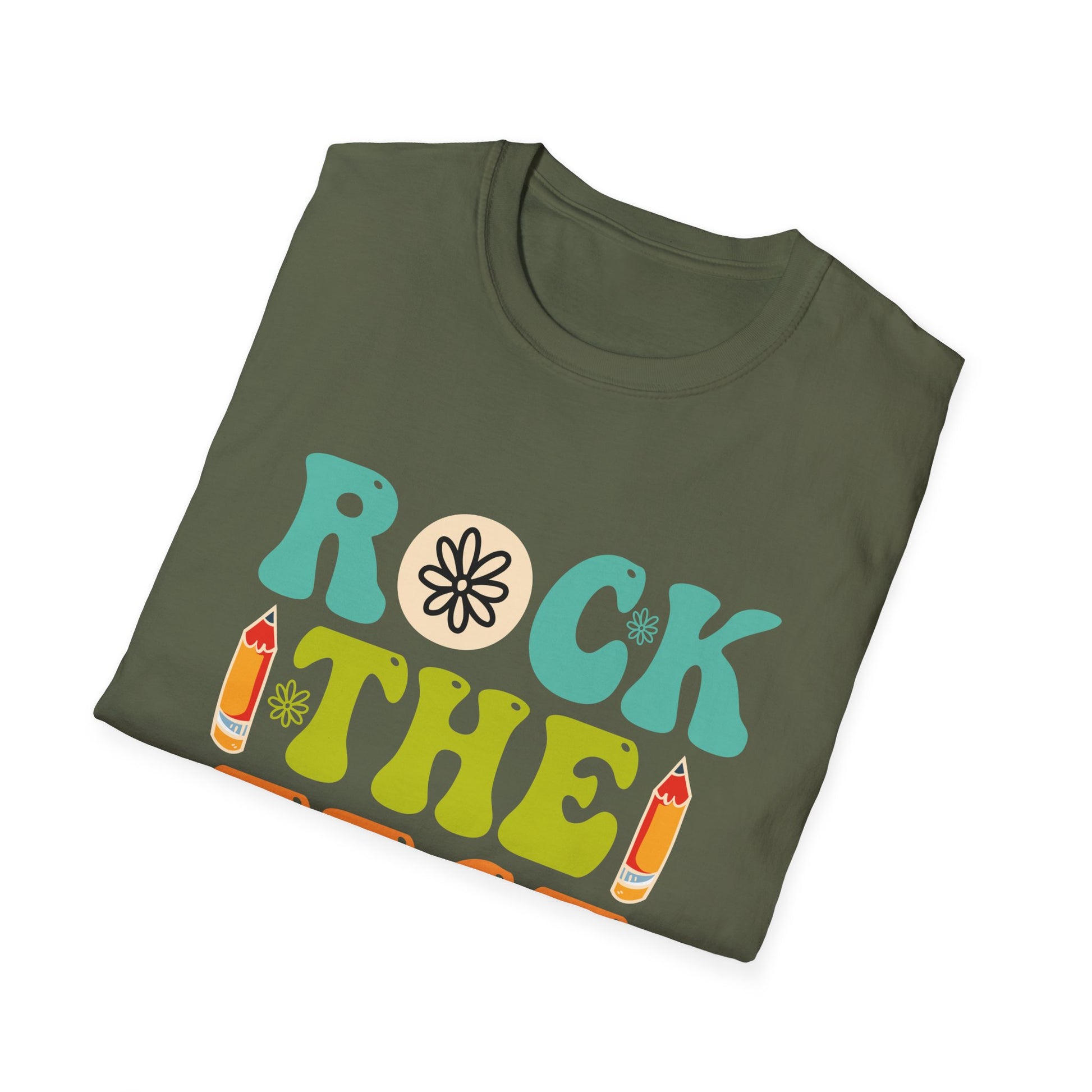 T-Shirt — "Rock the Test #TestDay" Retro Pencil Study Shirt
