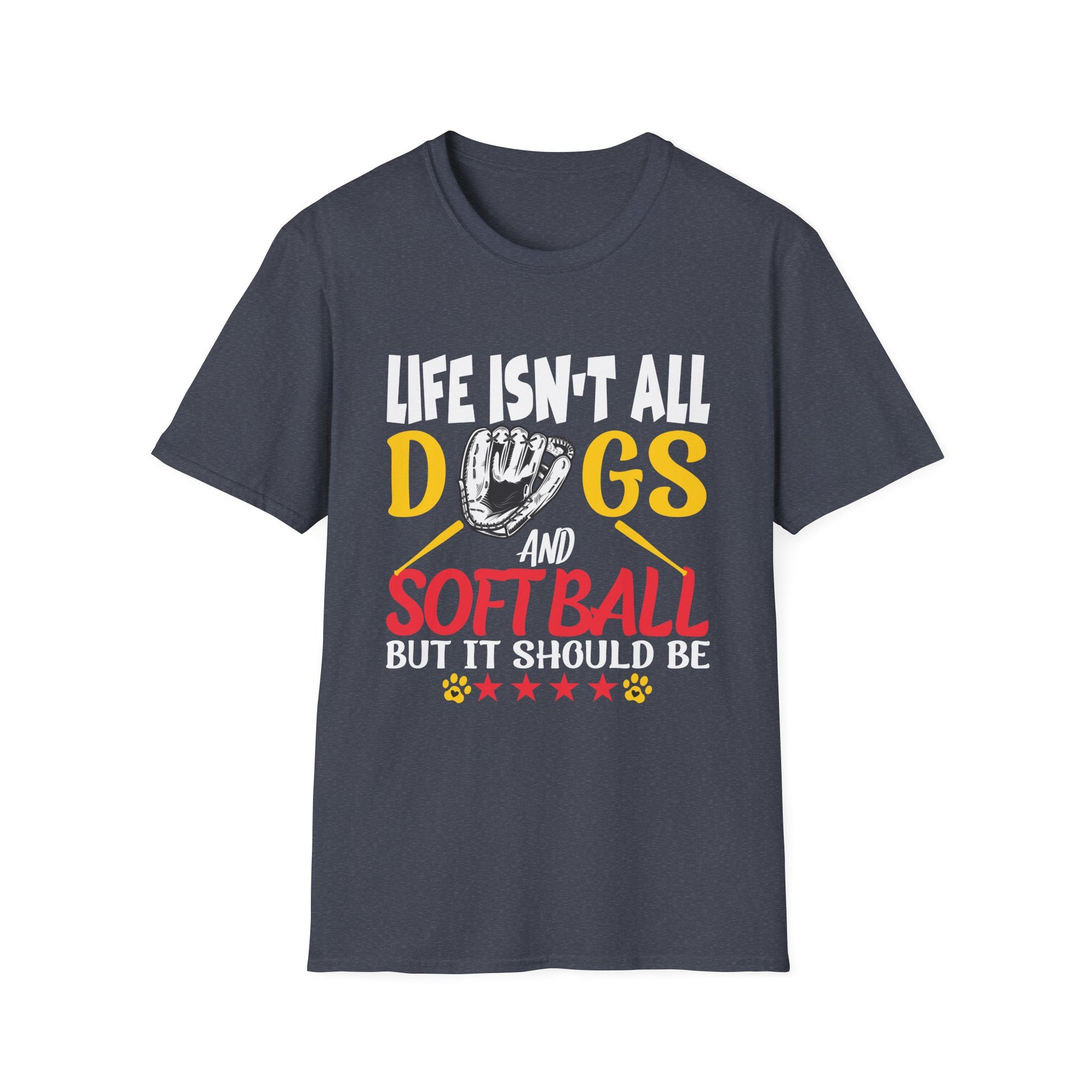 Dogs And Softball Funny Softball Unisex T-Shirt