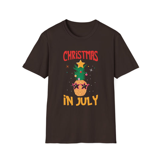 Christmas in July T-Shirt — Pineapple Santa Tree Graphic Tee