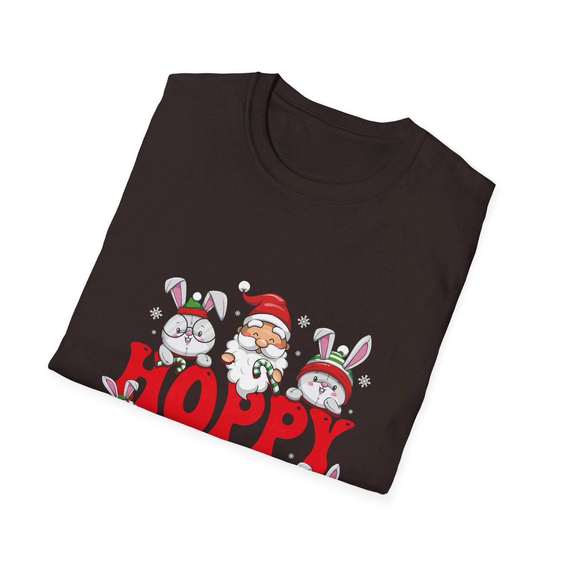 Hoppy Christmas T-Shirt — Cute Santa & Bunny Holiday Tee