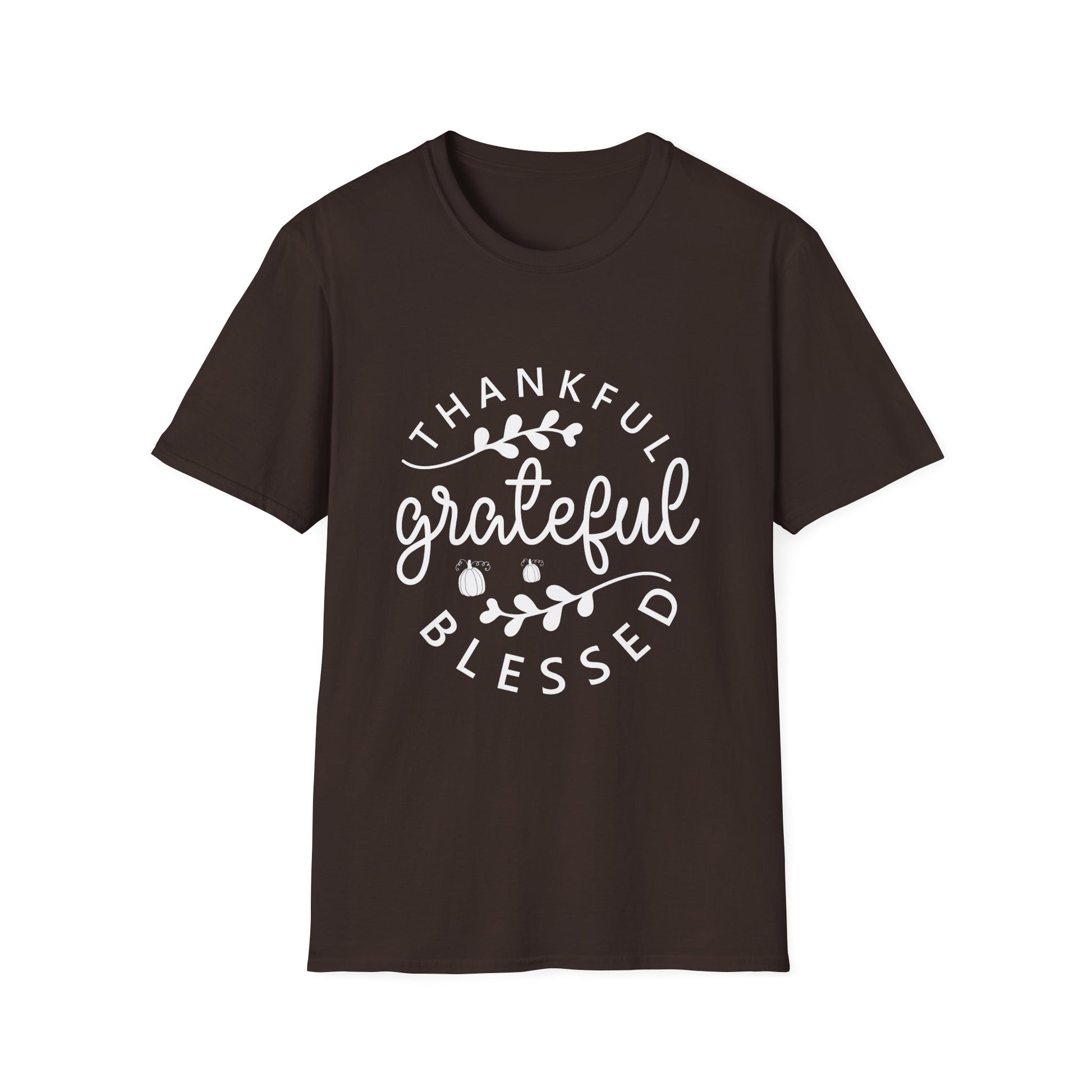 Thankful Grateful Blessed T-Shirt — Thanksgiving Fall Faith Tee