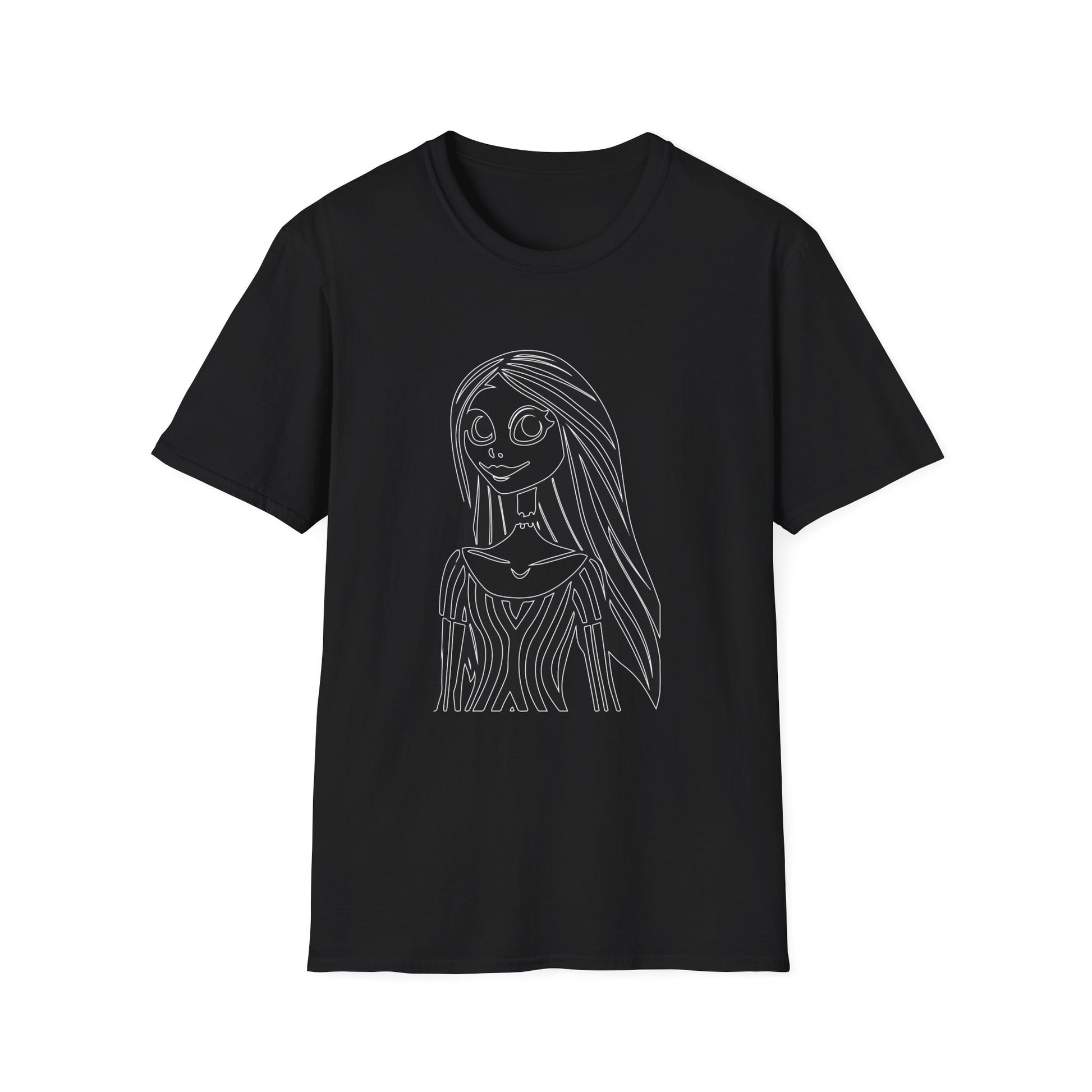 Gothic Line Art Girl T-Shirt