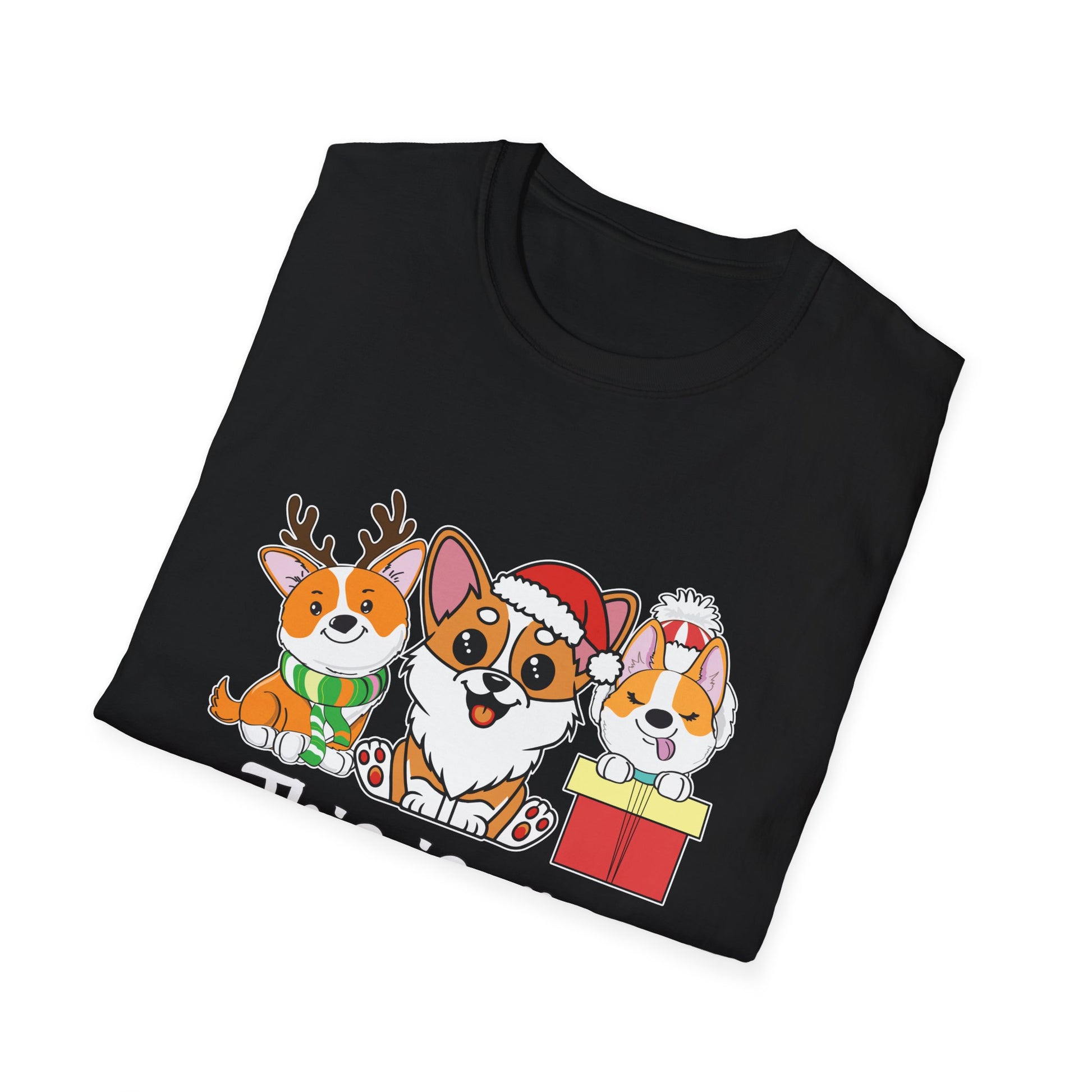 Christmas Pajama T-Shirt — Cute Corgi Trio Holiday Tee