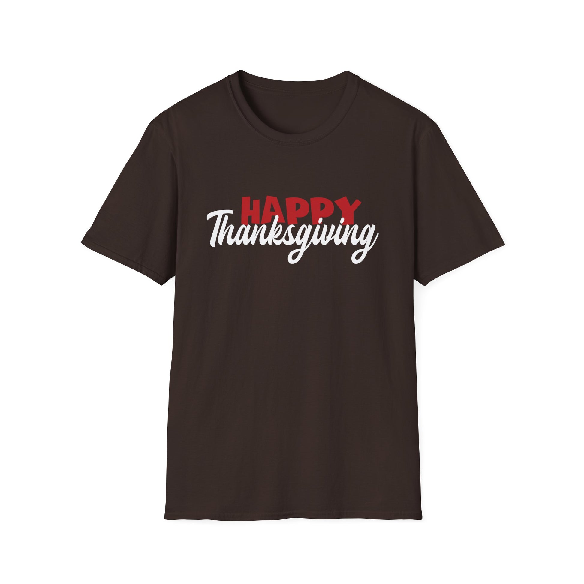 Thanksgiving T-Shirt — "Happy Thanksgiving" Script Holiday Tee