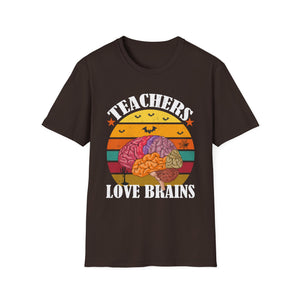 Teachers Love Brains T-Shirt — Vintage Retro Educator Tee for School & Teacher Appreciation