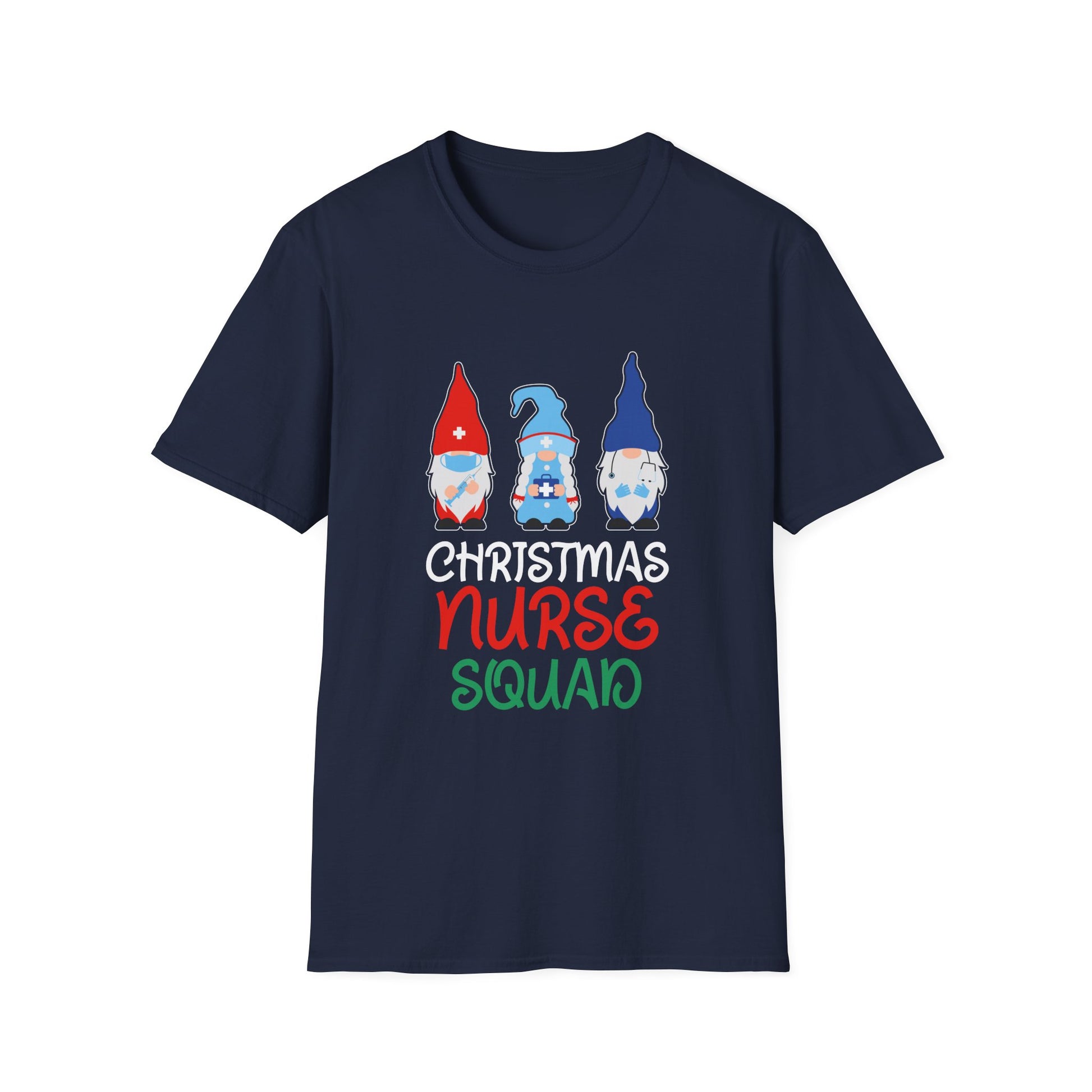 Christmas Nurse Squad T‑Shirt — Cute Gnome Holiday Tee for Nurses
