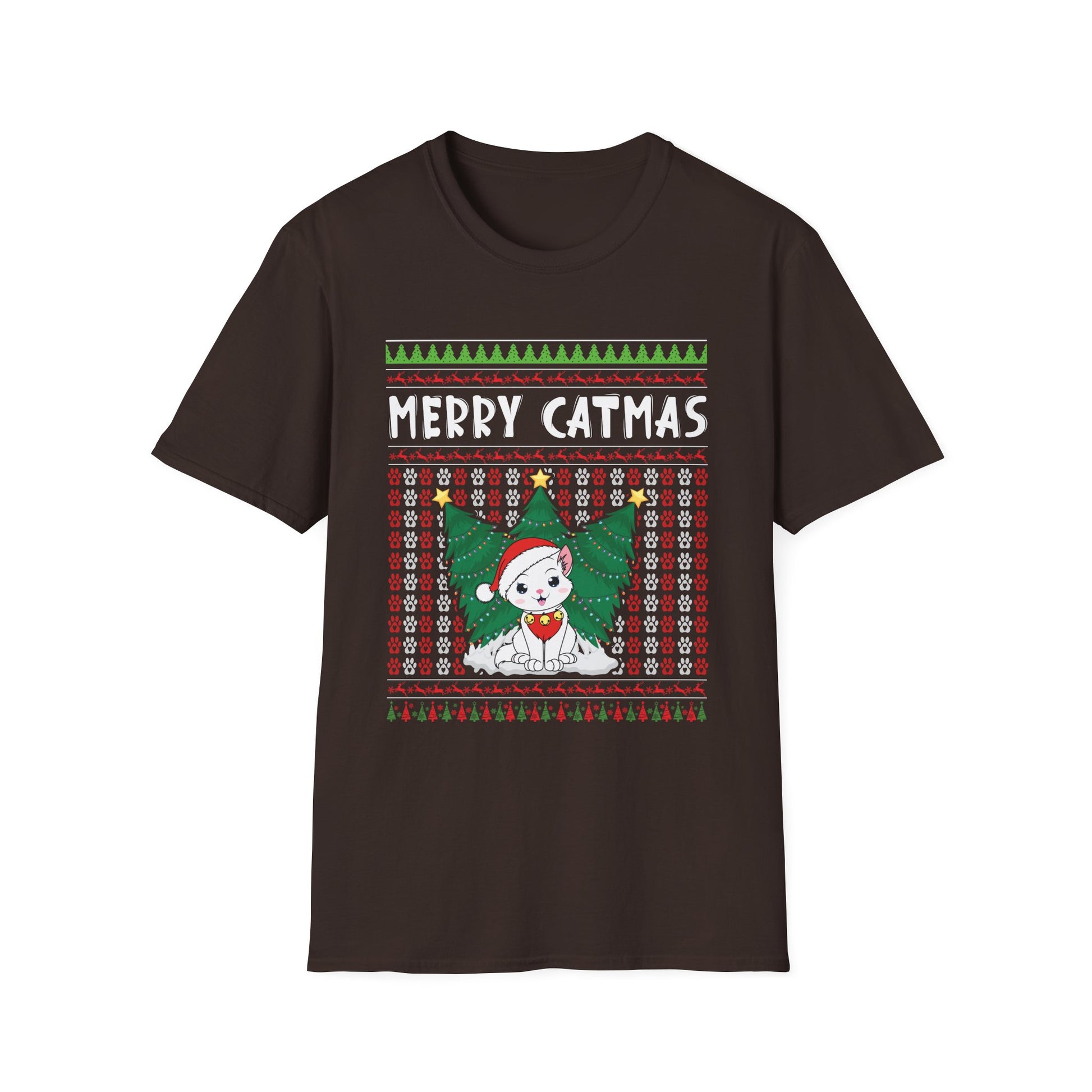 Merry Catmas T-Shirt — Cute Christmas Cat Ugly Sweater Tee
