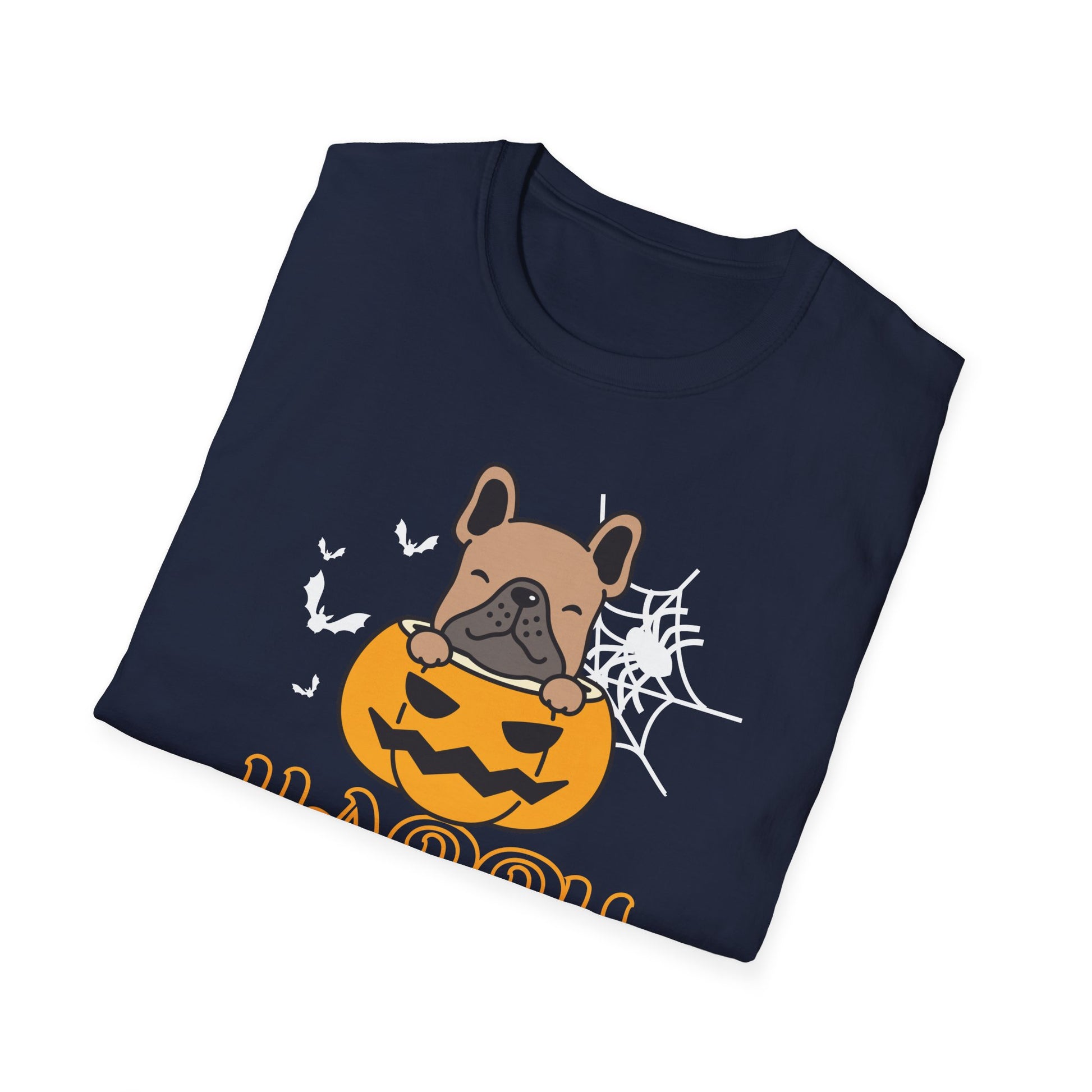 Halloween French Bulldog T-Shirt - "Happy Halloween" Pumpkin Pup Tee