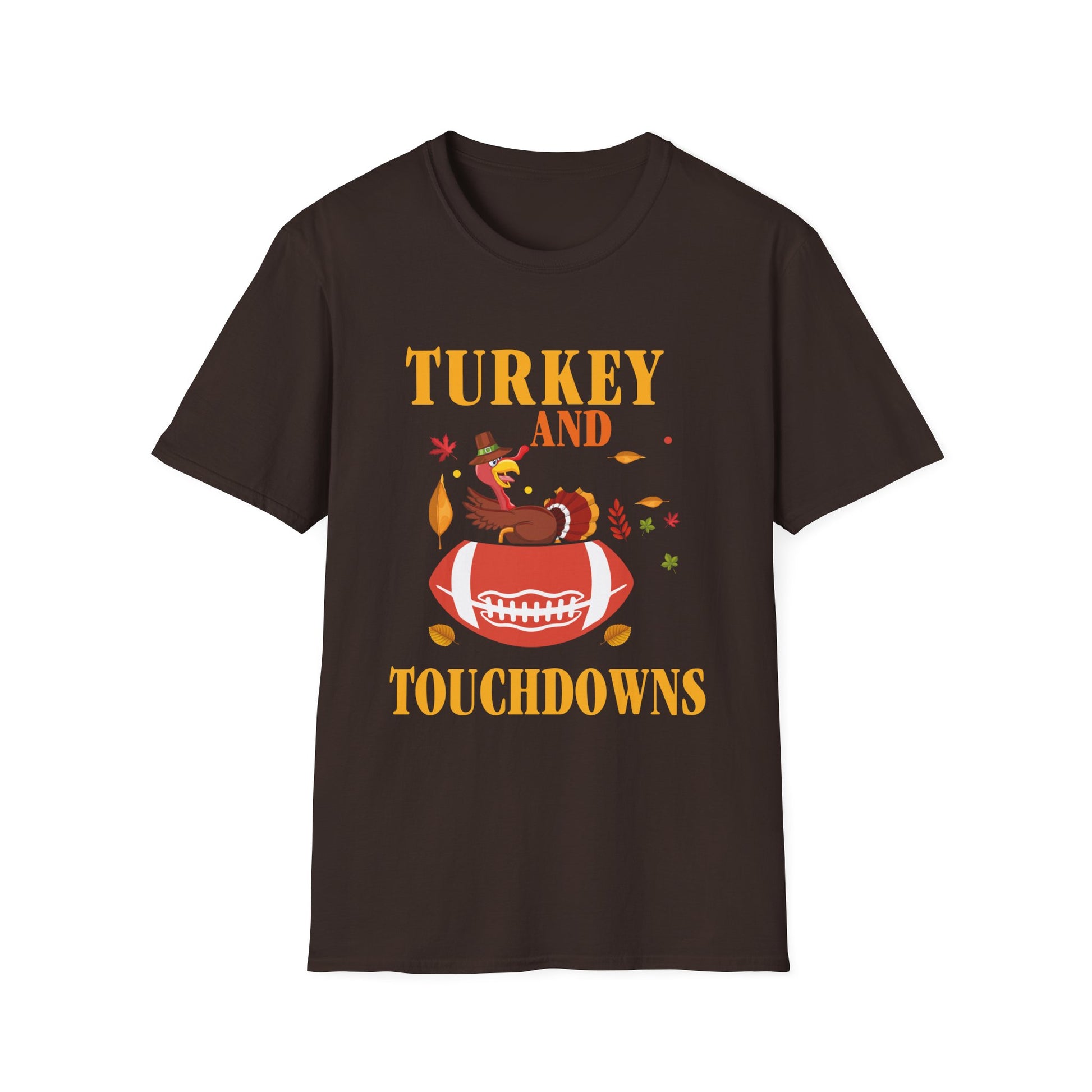 Turkey and Touchdowns T-Shirt — Thanksgiving Football Tee  Unisex T-Shirt