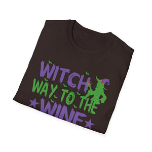 Witch Way To The Wine T-Shirt — Funny Halloween Wine Tee