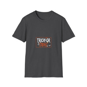Trick Or Treat T-Shirt — Halloween Graphic Tee with Bats & Spooky Lettering