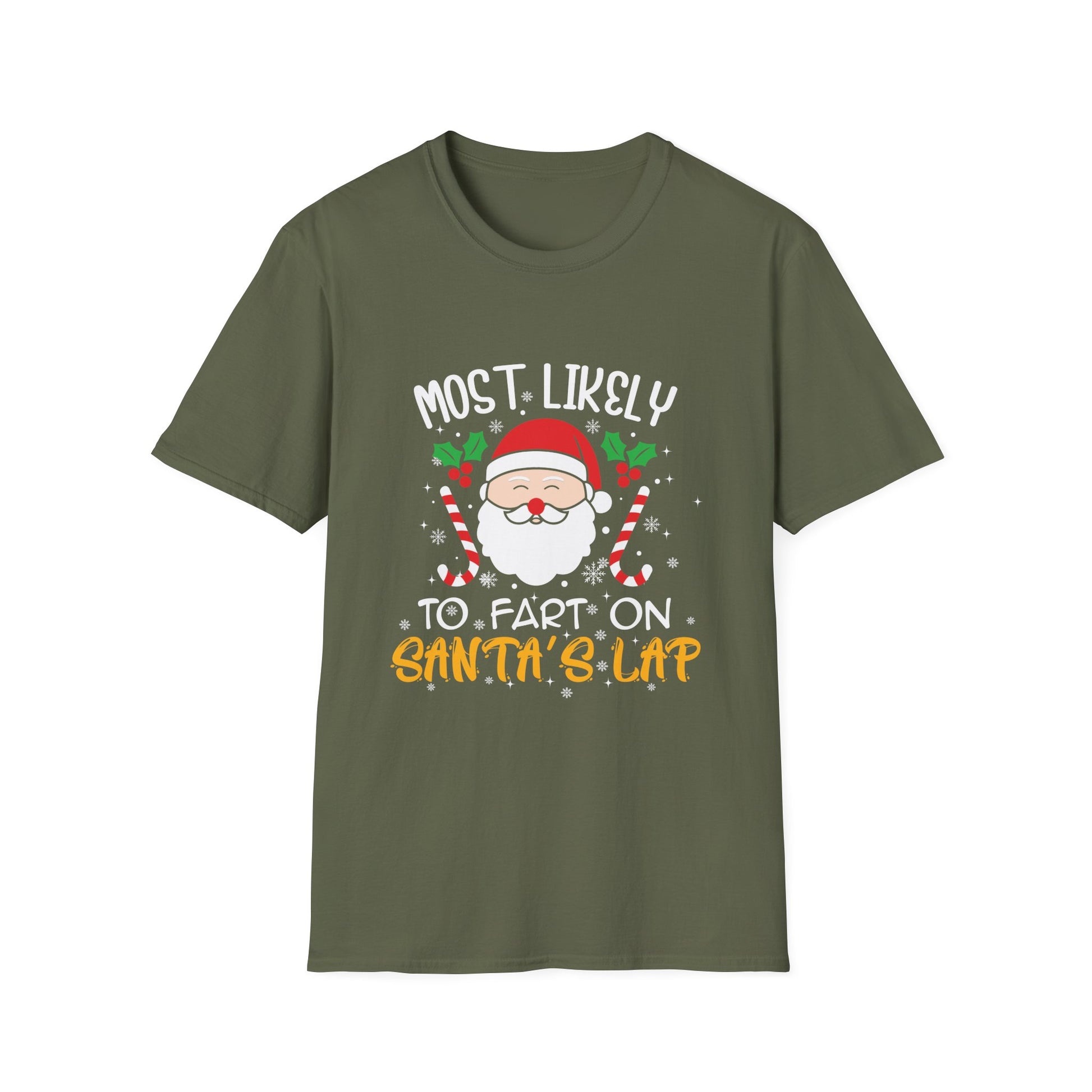Most Likely To Fart On Santa_s Lap Family Matching Christmas Unisex Softstyle T-Shirt