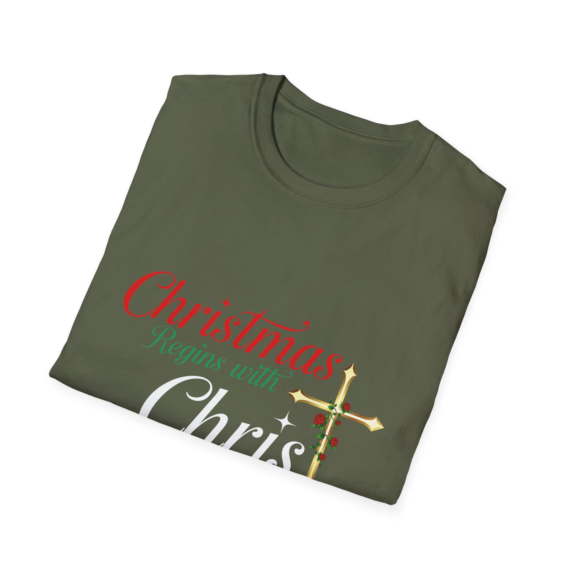 Christmas begins with Christ Jesus Christian Christmas Unisex T-Shirt