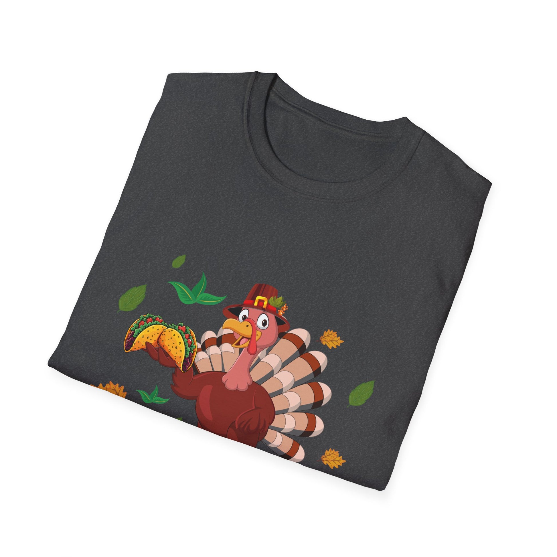 Funny Thanksgiving Turkey T-Shirt “Eat Tacos” — Cute Holiday Turkey Graphic Tee  Unisex T-Shirt