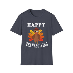 Happy Thanksgiving Turkey T-Shirt — Cute Holiday Tee for Family Gatherings  Unisex T-Shirt