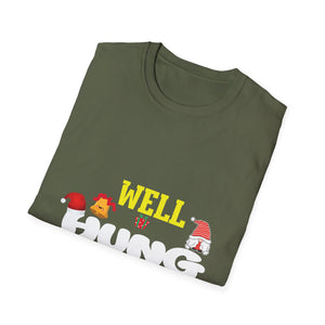 Naughty Christmas_ Well Hung_ Inappropriate Christmas_ Ugly Unisex Softstyle T-Shirt